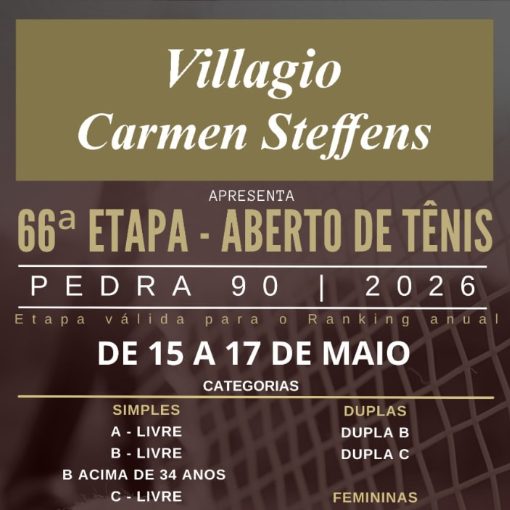 Event cover 66� Aberto de T�nis 2026 - Pedra 90 - CFTRP - Maio