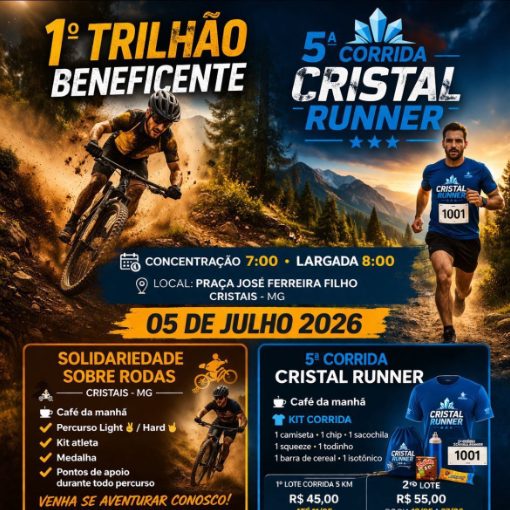 Event cover 5� CORRIDA CRISTAL RUNNER E 1�TRILH�O SOLIDARIEDADE SOBRE RODAS