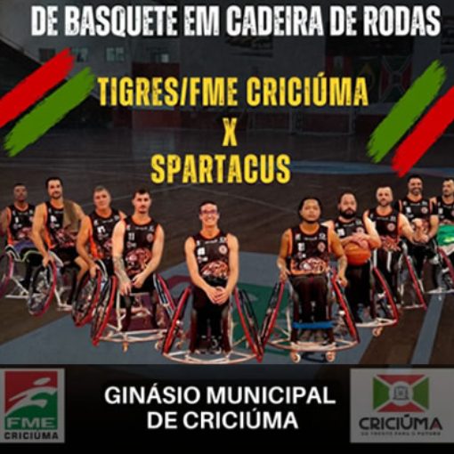 Capa do evento BASQUETEBOL M - Tigres sobre Rodas/FME X Spartacus, de Ca�ador 