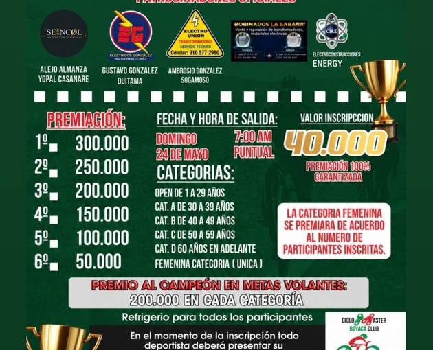 Copertura dell'evento Gran chequeo ciclo master Boyacá club 