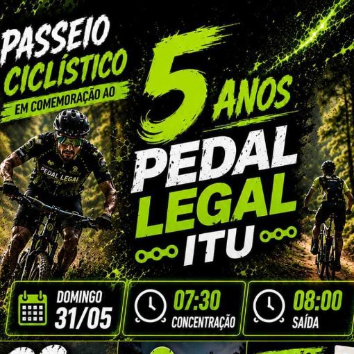 Capa do evento Passeio Ciclistico de anivers�rio de 5 anos do Pedal Legal ITU