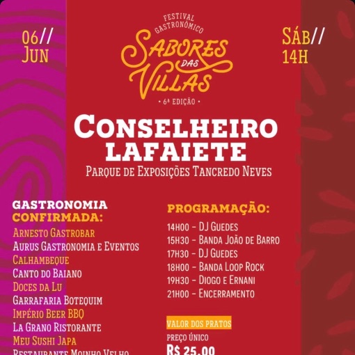 Event cover Sabores das Villas - Etapa Conselheiro Lafaiete
