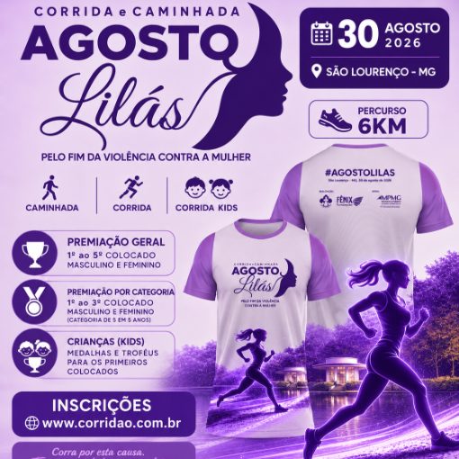 Portada del evento Corrida e Caminhada Agosto Lilás