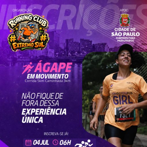 Copertura dell'evento CORRIDA ÁGAPE EM MOVIMENTO