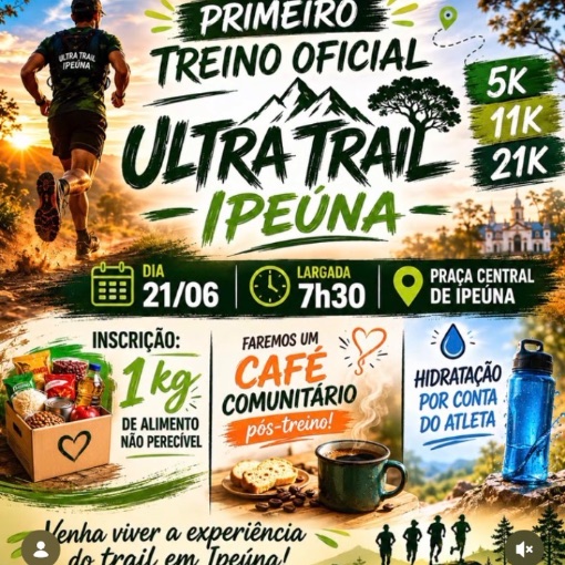 Portada del evento Primeiro Treino Ultra Trail- Ipeúna 