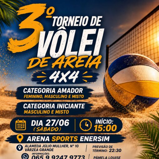 Capa do evento 3° TORNEIO DE VÔLEI DE AREIA 4X4
