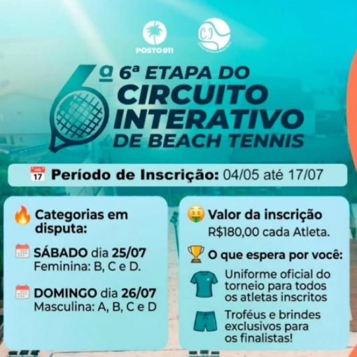 Capa do evento 6° Etapa do Circuito Interativo de Beach Tennis