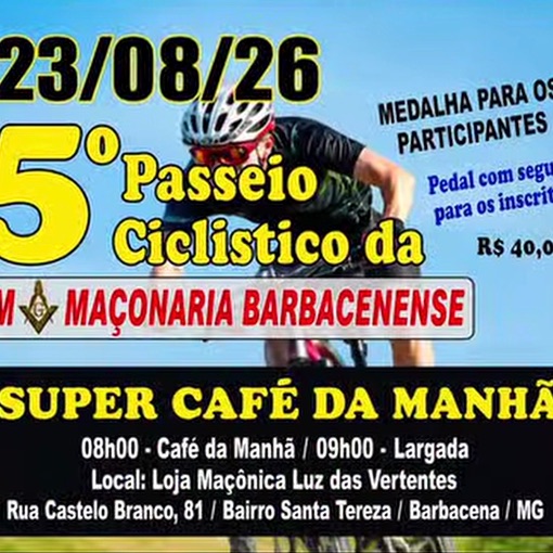 Naslovnica dogodka 5° Passeio ciclístico da Maçonaria 