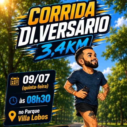 Capa do evento Corrida DI.Versário 3,4 KM