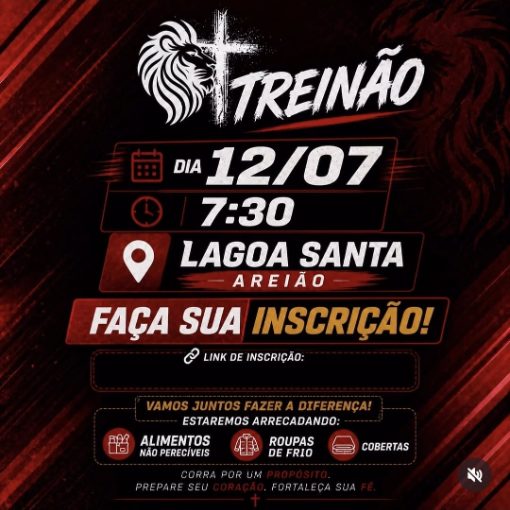 Event cover Treinão Corrida Pra Cristo - Lagoa Santa