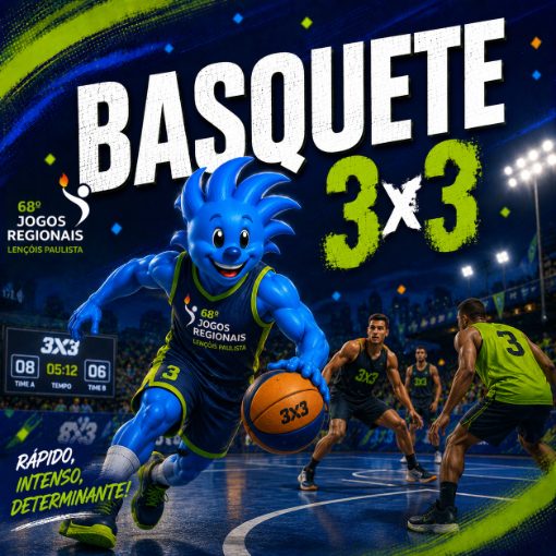 Capa do evento Basquete 3x3 - | 10 e 11 | - Jogos Regionais de Lençois Paulista 