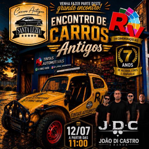 Event cover Encontro de Carros Antigos - RV Tintas Automotivas - 7 anos