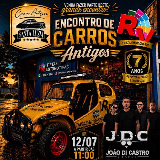 Event cover Encontro de Carros Antigos - RV Tintas Automotivas - 7 anos