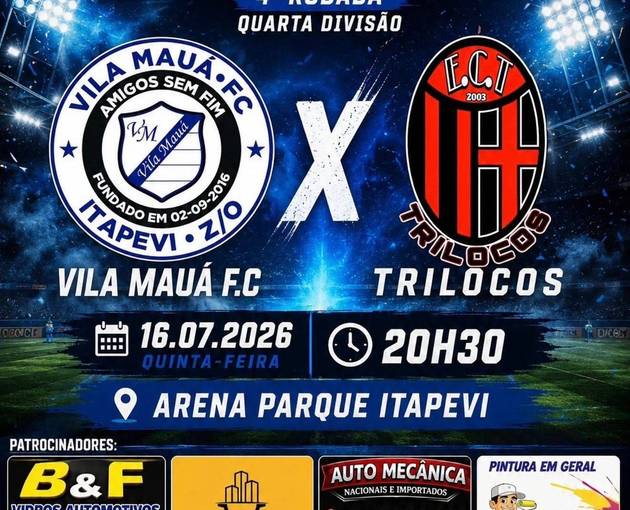 Portada del evento Campeonato Municipal de Itapevi - 4ª Divisão | Triloucos X Vila Mauá