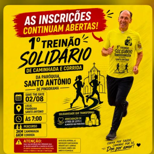 Event cover 1º Treinão Solidário da Paroquia Santo Antônio de Pindorama