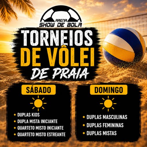 Event cover Torneio vôlei praia - 25/07/2026 | Arena Show de Bola | Av. Brasil | MOGI GUAÇU