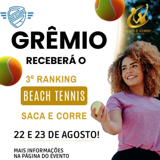 Event cover 3º Ranking Saca e Corre Beach Tennis 22 e 23 de Agosto