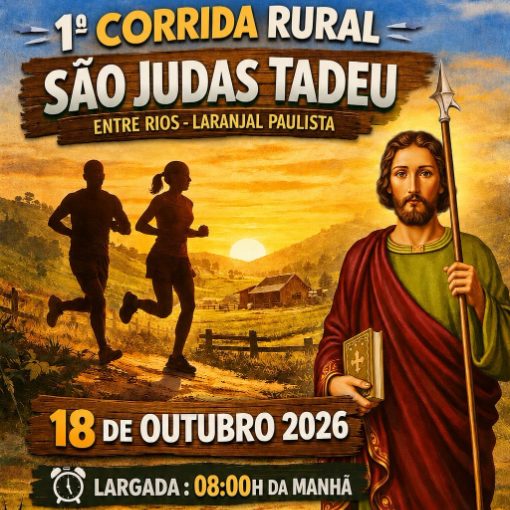 Capa do evento 1ª Corrida Rural São Judas Tadeu | Laranjal Paulista-SP