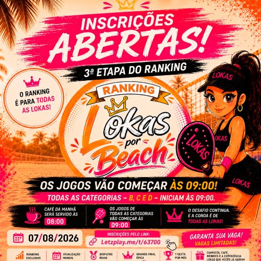 Capa do evento 3ª Etapa do Ranking LOKAS Por Beach 