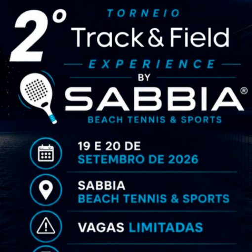 Capa do evento 2º Torneio Track & Field Experience by Sabbia Beach Tennis & Sports