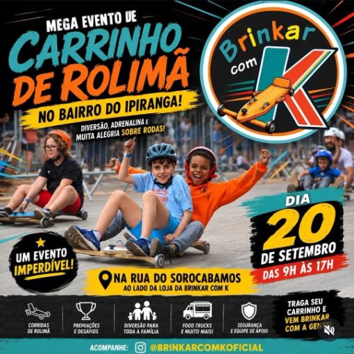 Event cover Festival de Carrinho de Rolimã da BRINKAR com K 