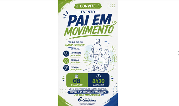 Capa do evento Colégio Copacabana - Pai em Movimento