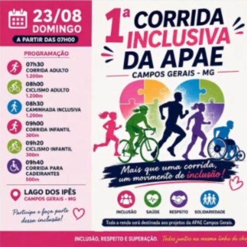 Event cover 1ª Corrida inclusiva da APAE - Campos Gerais
