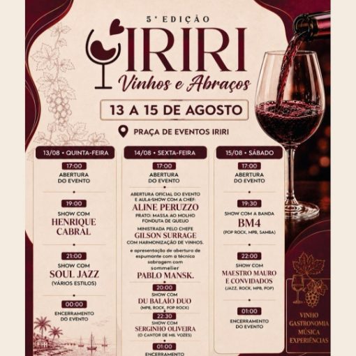 Event cover 5° Edição - Iriri Vinhos e Abraços 