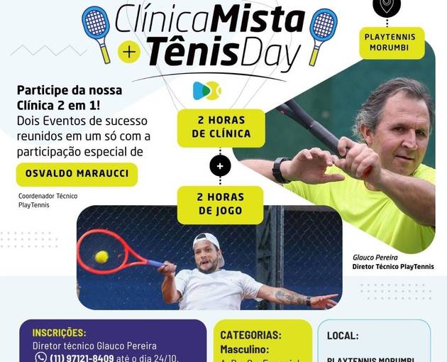 Event cover Play Tennis - clinica Mista Tênis Day