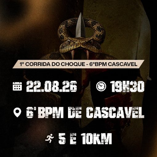 Capa do evento FOTOS CORTESIA 1ª CORRIDA DO CHOQUE - 6º BPM DE CASCAVEL