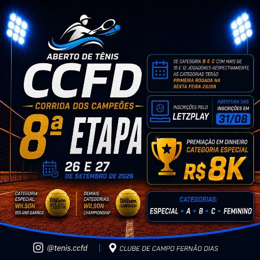 Event cover Aberto de Tenis Clube de Campo Fernão Dias - Pouso Alegre