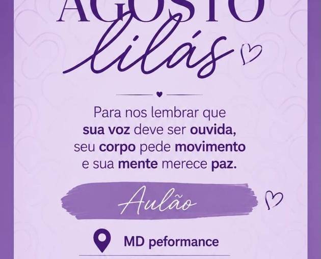 Event cover Agosto lilás - Aulão MD performance