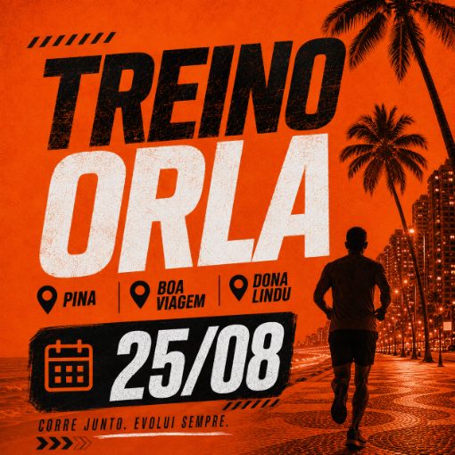 Capa do evento TREINO ORLA: PINA - BOA VIAGEM - DONA LINDU - 25/08