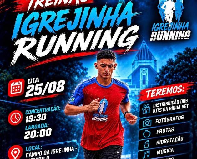 Event cover TREINÃO IGREJINHA RUNNING 25/08