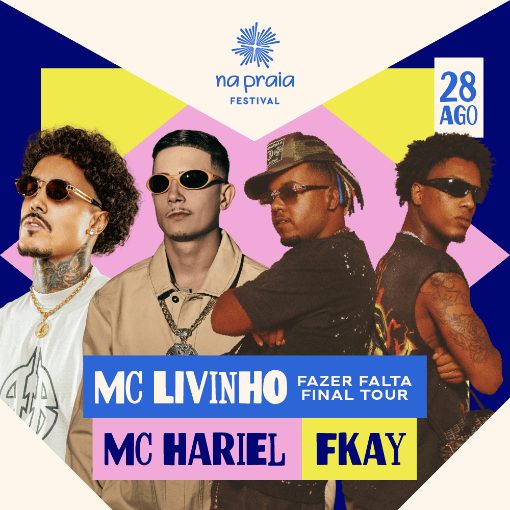Event cover NA PRAIA - Mc Livinho + KayBlack + Mc Hariel