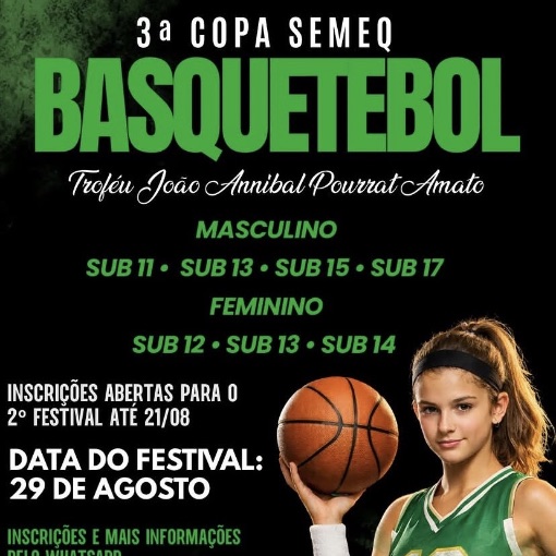 Event cover 3ª Copa SEMEQ Basquete - SEMEQ x Arceburgo sub 14 fem
