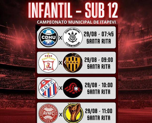 Capa do evento Campeonato Municipal de Itapevi - Pré Mirim - Sub 12
