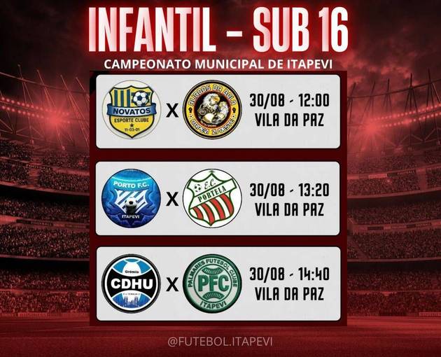 Capa do evento Campeonato Municipal de Itapevi - Infantil Sub 16