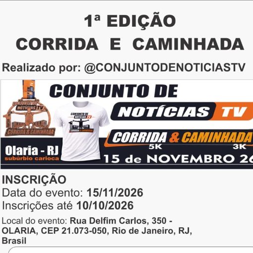 Event cover 1° Edição Corrida e Caminhada CONJUNTO DE NOTÍCIAS TV