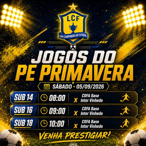 Event cover PE PRIMAVERA - COFA Base / Inter Vinhedo  - LIGA CAMPINEIRA 2026