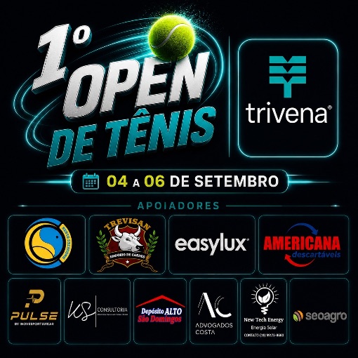 Event cover 1º open de tênis Trivena 