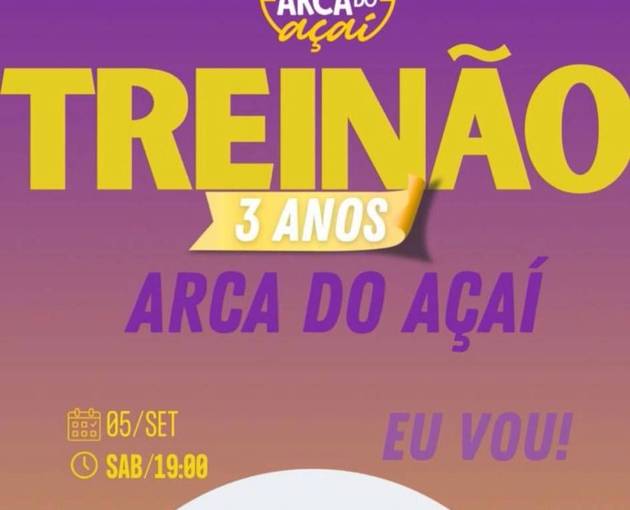 Event cover TREINÃO - 3 anos do Arca do Açaí 