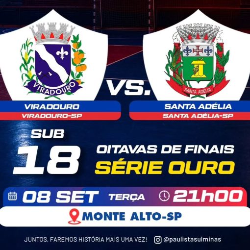Capa do evento Viradouro x Santa Adélia - Sub-18 (8ª de Final Série Ouro)