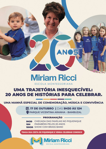 Event cover Escola Miriam Ricci - Comemoração Aniversário de 20 anos