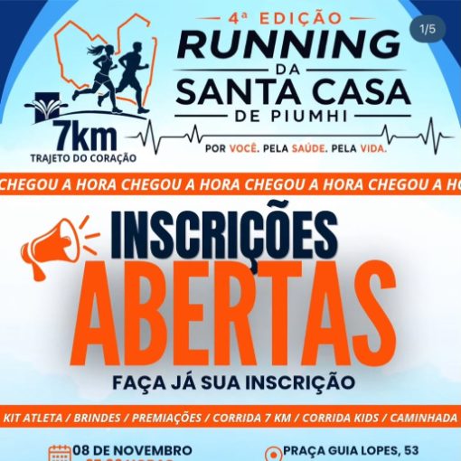 Capa do evento 4° EDIÇÃO RUNNING DA SANTA CASA DE PIUHMI - MG
