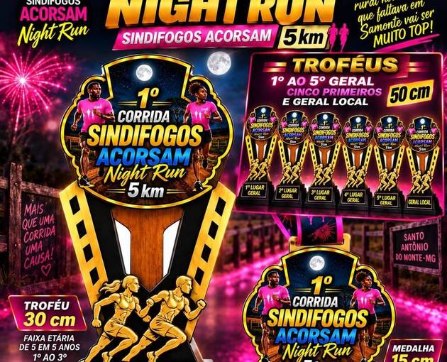 Event cover Primeiro Night run Sindifogos Acorsam 