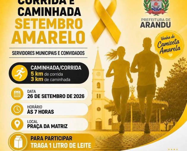 Event cover Corrida e Caminhada Setembro Amarelo Arandu 2026