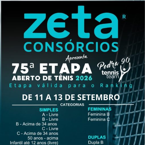 Event cover 75ª Etapa - Aberto de Tênis - Pedra 90 - Ribeirão Preto - CFTRP