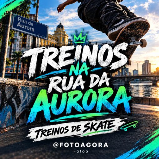 Event cover TREINOS DE SKATE NA RUA DA AURORA