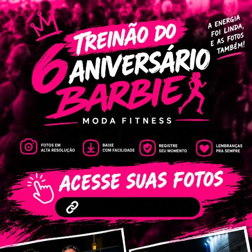 Event cover TREINÃO DO 6 ANIVERSARIO BARBIE MODA FITNESS